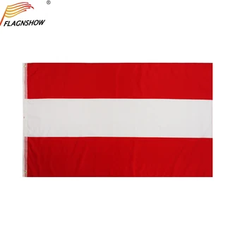 Флагшоу Флаг Австрии Цельный 3X5 ФУТОВ Подвесной Национальный Баннер из Полиэстера Autriche с Латунными Люверсами