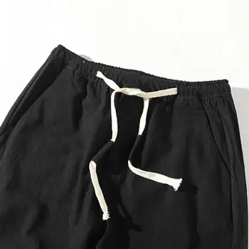 Дышащие брюки Дышащие мужские летние джоггеры для бега трусцой с эластичным поясом и карманами на шнурках Свободного кроя Укороченные брюки для фитнеса