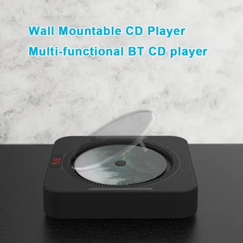 YHS-08D EU Plug Портативный CD-музыкальный Плеер Настенный Bluetooth Пульт Дистанционного Управления FM-радио Hi-Fi Динамик со светодиодным экраном USB 3,5 мм