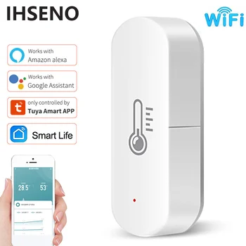 IHSENO Tuya WiFi Датчик температуры Влажности Smart Life APP Monitor Умный дом Работа с Alexa Google Home Концентратор не требуется
