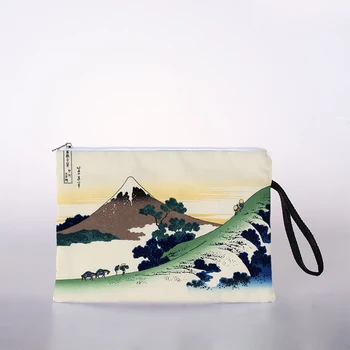 Косметичка с принтом ukiyoe в японском стиле, женская сумка для хранения макияжа, цветная дорожная сумка для хранения