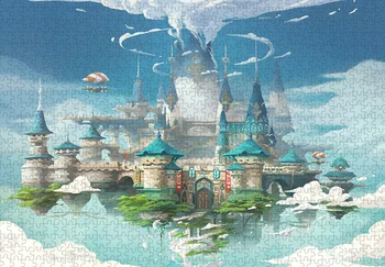 Sky City Деревянный пазл 1000 шт., пазл-головоломка, белая карточка, развивающие игрушки для взрослых и детей