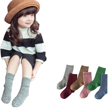 5 пар/лот, корейская мода, новые осенне-зимние хлопковые детские носки, детские стопки носков для мальчиков и девочек, носки