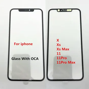 1 шт. Новое стекло с ОСА для iPhone 12 11 Pro Max X XS MAX, внешний ЖК-экран, замена внешнего объектива