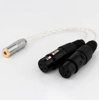 HiFi 7N OCC Серебристый 4,4 мм Разъем для 4Pin XLR Сбалансированный мужской аудиокабель-адаптер 4,4 TRRRS К разъему XLR