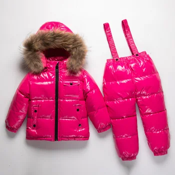 2023 Зимняя куртка, костюм для мальчиков, Пальто + брюки, комплекты детской одежды из 2 предметов, Детская одежда от 1 до 8 лет, Верхняя одежда для маленьких девочек, водонепроницаемая
