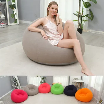 Новый надувной плюшевый диван-мешок для одного человека со складывающейся конструкцией