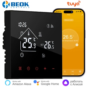 Beok Tuya WiFi Умный Термостат для Электрического теплого пола С подогревом Воды Газовый Котел Регулятор температуры Google Home Alexa Alice