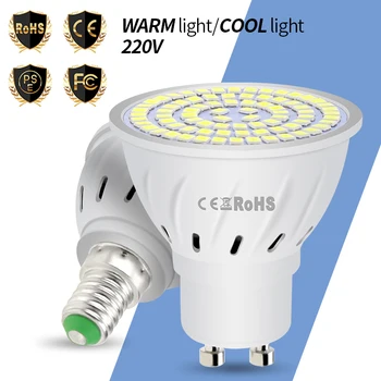 GU10 Светодиодная Лампа 220V E27 Светодиодная Кукурузная Лампа MR16 Прожектор E14 Свеча 48 60 80 светодиодов Bombillas B22 Точечная Лампа 4 Вт 6 Вт 8 Вт Лампада 2835