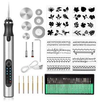 Электрический Набор инструментов для гравировки USB Беспроводная перезаряжаемая гравировальная ручка для резьбы по дереву Металлу