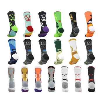 Летние Мужские Практичные Баскетбольные Носки, Впитывающие Пот, Дышащее Полотенце, Велосипедные Носки для бега, Спортивные носки Средней длины SH06