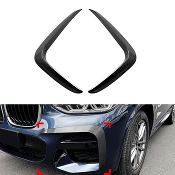 Для BMW X3 X4 G01 G02 2018-2021 M Sport Передний Бампер Боковое Вентиляционное Отверстие Сплиттер Отделка Из Углеродного Волокна/Глянцевый Черный Автомобильный Спойлер