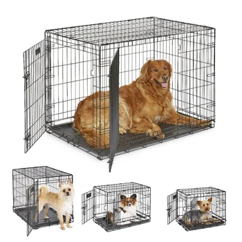 Дома для домашних животных на Среднем Западе, Двухдверный Складной Металлический Ящик для собак, Средняя игрушка XS XL, Клетка для собак среднего размера