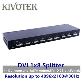 8 Портов DVI-разветвителя, Двухканальный Распределитель адаптера DVI-D 1X8 Splitter, разъем 4096x2160 мощностью 5 В для камеры видеонаблюдения