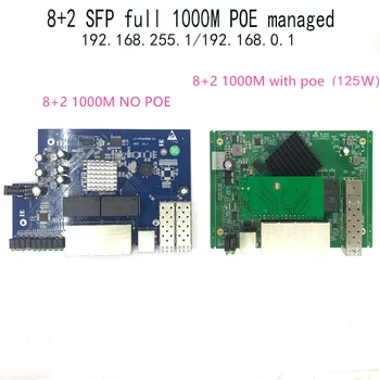 IP-управление 8-портовый модуль коммутатора PoE Ethernet 10/100/1000 Мбит /с, управляемый модуль коммутатора с 2 гигабитными слотами SFP, гигабитный коммутатор