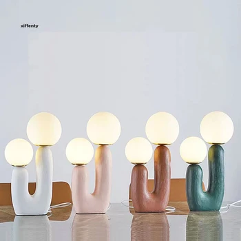 Настольная лампа Из смолы, Искусство из стекла, Гостиная, Спальня, Прикроватная Тумбочка, Дизайнерская Современная Креативная Nordic G9