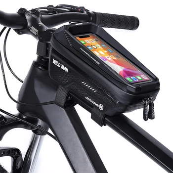 WILD MAN 1.2 L Непромокаемая Передняя Рама Верхняя Трубка Велосипедная Сумка Тип Держатель для Телефона с Сенсорным экраном для MTB Горного Шоссейного Велосипеда Cycli