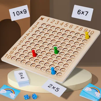 Умножение Деревянная Настольная игра Детские обучающие игрушки 99 Таблица умножения Математическое пособие для обучения арифметике