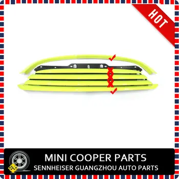 Абсолютно новая модель Cooper из АБС-пластика Желтого Цвета, верхняя и нижняя планки передней решетки Радиатора Для mini Cooper R56 R55 R57 R58 R59 (3 шт./компл.)