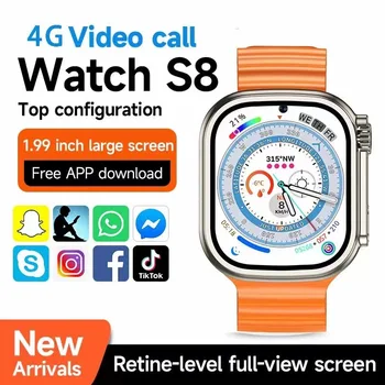 4G Смарт-часы Google Play Store Android9.0 для Мужчин и Женщин с Полным сенсорным экраном nomi sim-карта Часы S8 Ultra Видеозвонок GPS SOS Cam