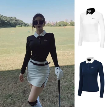 2023 новая весенне-осенняя одежда для гольфа, женская футболка с длинными рукавами, спортивная рубашка поло на открытом воздухе
