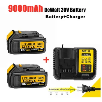 Замена Электроинструмента 18V 9.0Ah MAX XR Battery для DeWalt DCB184 DCB181 DCB182 DCB200 20V 5A 18Volt 18 V Аккумулятор с зарядным устройством