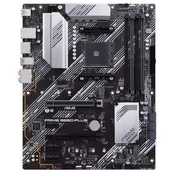 Материнская плата ASUS PRIME B550-PLUS AMD B550 (Ryzen AM4) ATX с поддержкой dual M.2, PCIe 4.0, 1 Гб Ethernet, DisplayPort/HDMI, SATA 6 Гбит/с