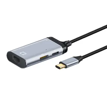 Сетевой адаптер Chenyang LAN USB-C Type-C USB3.1 до 1000 Мбит/с гигабитной сети Ethernet с гнездовым портом питания PD для ноутбуков, планшетов и телефонов