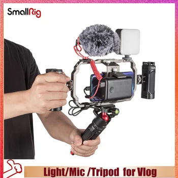 SmallRig Профессиональный комплект для видеосъемки для портативного телефона с подсветкой, микрофоном и штативом для видеоблога YouTube и прямой трансляции 3384