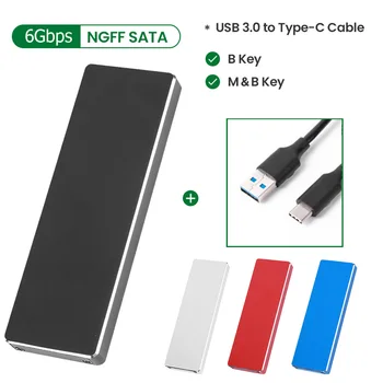 Портативный Мобильный жесткий диск M.2 NGFF SATA 6 Гбит/с, Чехол для 2230/2242/2260/2280 SSD, Коробка для мобильного жесткого диска Из Алюминиевого Сплава