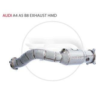 Выпускной коллектор HMD Downpipe для Audi A4 A5 B8 Автомобильные аксессуары с коллектором каталитического нейтрализатора без труб из нержавеющей стали