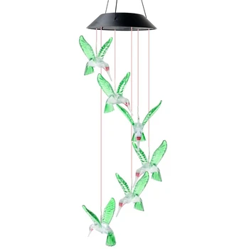 4X светодиодная лампа с солнечным ветровым перезвоном, лампа с птичьим ветровым перезвоном, подвесная лампа с декоративным ветровым перезвоном, лампа, меняющая цвет, солнечная лампа
