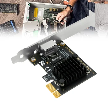 RTL8125BG PCI-E X1 До 2,5 Гбит/с Гигабитная сетевая карта RJ45 Ethernet Черная печатная плата + металл Для ПК Windows/Linux/Esxi/ROS