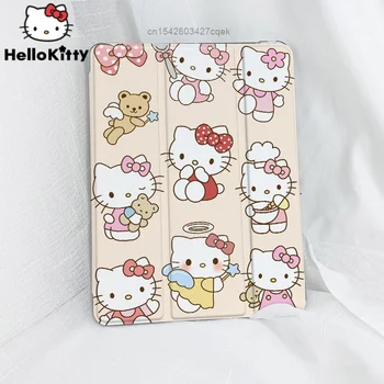 Sanrio Hello Kitty Новый Чехол для iPad 9 10 Поколения iPad Pro 11 12,9 Трехстворчатый Чехол Air 5 Mini 6 Силиконовый Роскошный Чехол 10,2 Дюйма