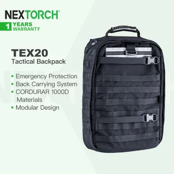 Универсальный защитный тактический рюкзак Nextorch TEX20, Аварийная защита, Модульная конструкция для Кемпинга, Треккинга, Самообороны
