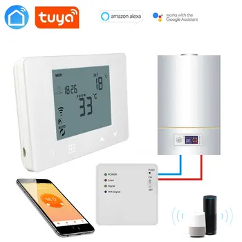 TUYA WiFi RF 6 в 1 Беспроводной Комнатный термостат для газового котла/воды/Наземного отопления с Дистанционным управлением Регулятор температуры