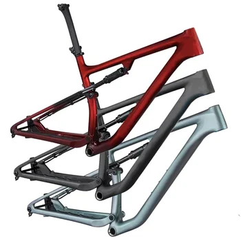 Лучшие продажи полностью карбоновая велосипедная рама fameset из горного волокна 29er MTB велосипедная рама красный черный bsa подвесная велосипедная рама M, L 148X12 мм