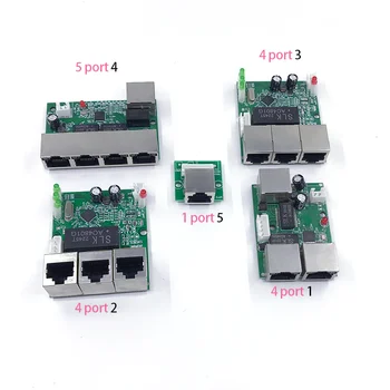 Mini PCBA 4/5 портов Сетевой мини-коммутатор ethernet модуль 10/100 Мбит/с 5 В 12 В 15 В 18 В 24 В