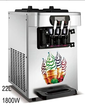 Высокоэффективная настольная машина для производства мягкого мороженого с 3 вкусами, 22Л, Настольная Портативная машина для приготовления мороженого