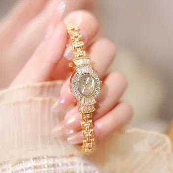 Новый дизайн японского кварцевого механизма, женские часы с бриллиантами, водонепроницаемые модные повседневные элегантные платья, женские наручные часы со стразами