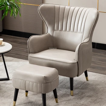 Стулья для гостиной из скандинавской ткани, Простой одноместный диван для отдыха, кресло для гостиной, американский роскошный стул с высокой спинкой, мебель для дома