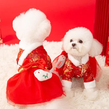 Маленькое платье для собаки, Осень-зима, теплый свитер, Рождественский Кот, Модная шерстяная юбка, куртка для домашних животных, милое пальто для щенка померанского шпица чихуахуа