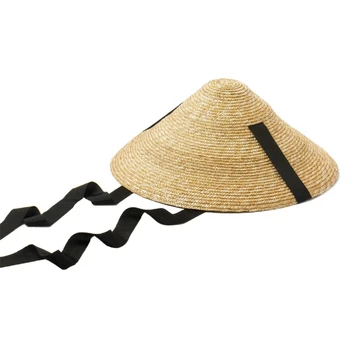 Женская соломенная шляпа с широкими полями, Конические шляпы, Летняя шляпа для отдыха, реквизит для фотосессии, Модный аксессуар