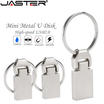 JASTER USB 2,0 Мини Металлическая Креативная Серебряная Флешка USB Memory USB Флэш-Накопитель 4 ГБ 8 ГБ 16 ГБ 32 ГБ 64 ГБ Настраиваемый Подарок С Логотипом