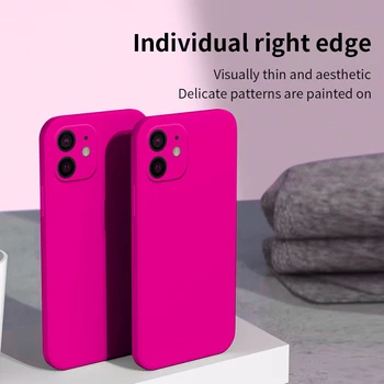 Оригинальный Флуоресцентный Розовый Жидкий Силиконовый Чехол SGO для iPhone 11 12 13 Pro Max Mini XS XR X 7 8 Plus orSE2 Мягкий Тонкий Чехол