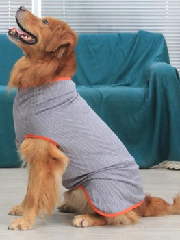 Винтажный свитер с высоким воротом для собак Шиба-Ину золотистый ретривер Хаски лабрадор Одежда для крупных собак зима
