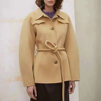 Женское зимнее шерстяное пальто, толстая уличная куртка, женское пальто