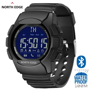Мужские Часы NORTH EDGE, Военные Водонепроницаемые Спортивные часы 100 М, Армейские Светодиодные Цифровые Смарт-Секундомеры Для Мужчин Для IOS Android