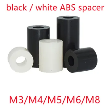 20-50 шт M3 M4 M5 m6 m8 Белый Черный ABS Прокладка Без резьбы Круглая Полая Шайба для противостояния Печатной плате прокладка