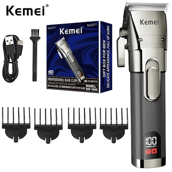 Беспроводная машинка для стрижки волос Kemei Barber Профессиональный Триммер для мужчин Электрическая Регулируемая Машинка для стрижки волос Перезаряжаемая